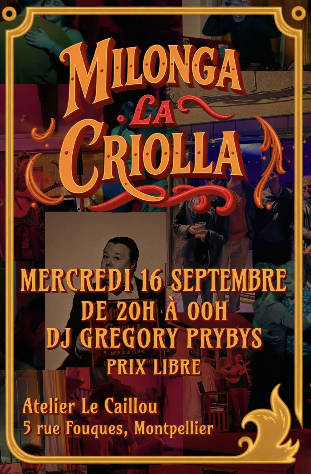 Affiche de la prochaine Milonga La Criolla