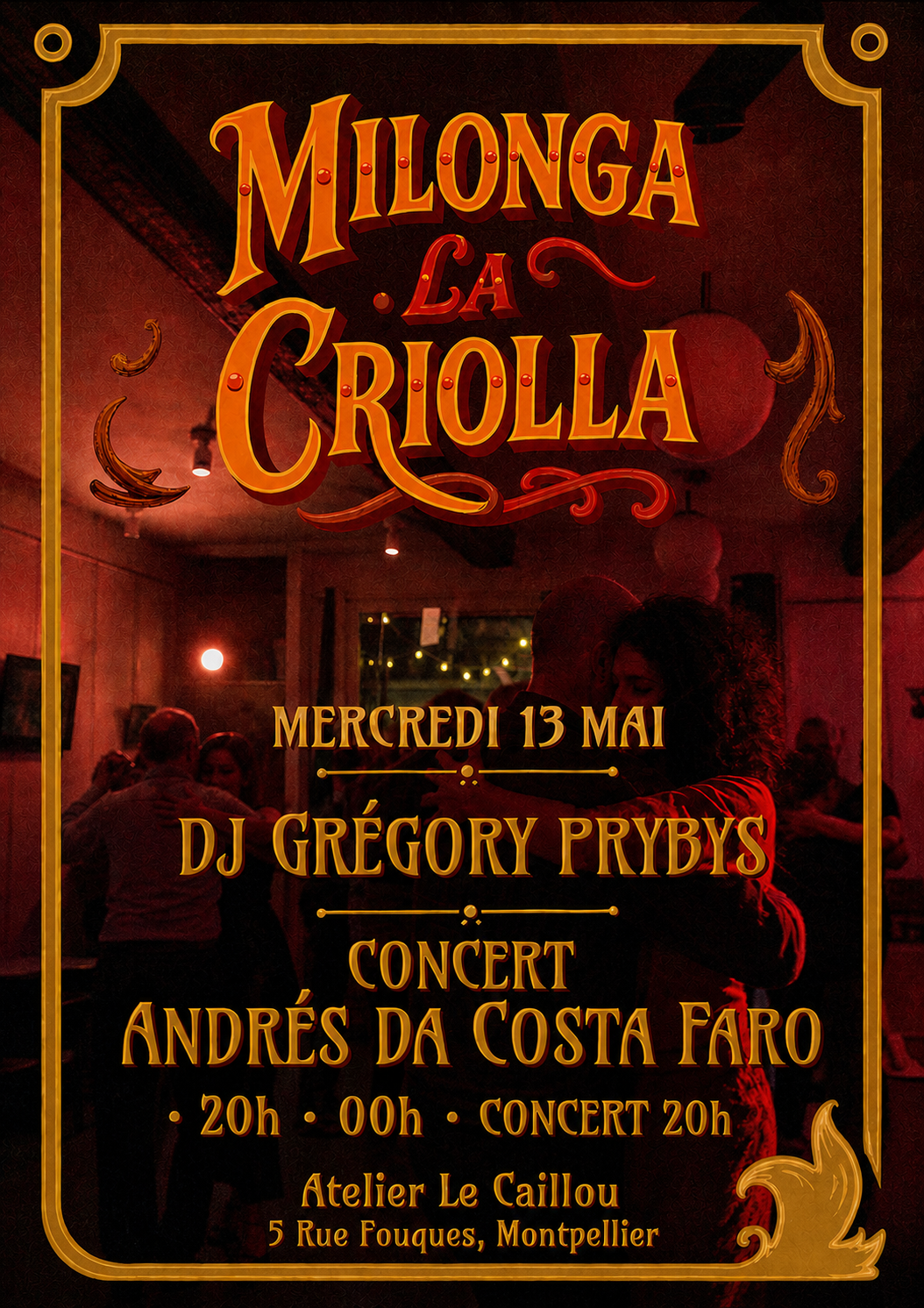 Affiche d'une précédente soirée Milonga La Criolla