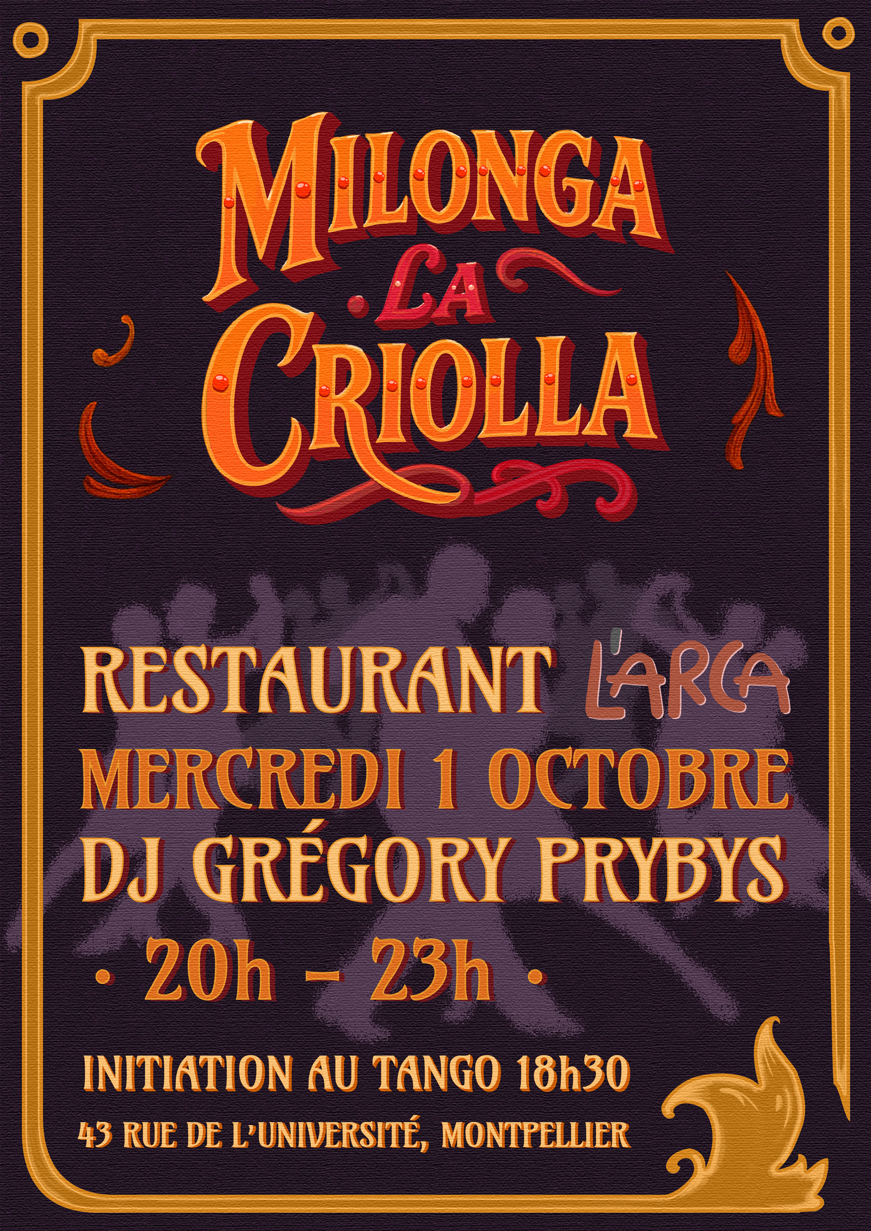 Affiche d'une précédente soirée Milonga La Criolla